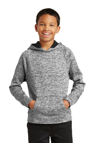 Sport-Tek Youth PosiCharge Electric Heather Fleece Hooded Pullover (Black Electric)