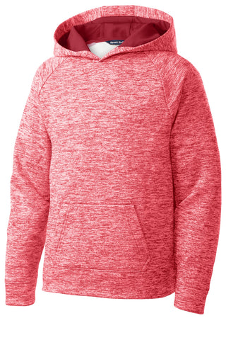 Sport-Tek Youth PosiCharge Electric Heather Fleece Hooded Pullover (Deep Red Electric)