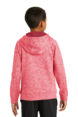 Sport-Tek Youth PosiCharge Electric Heather Fleece Hooded Pullover (Deep Red Electric)