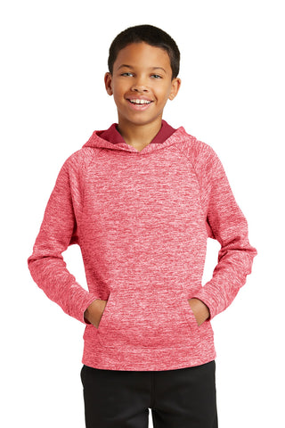 Sport-Tek Youth PosiCharge Electric Heather Fleece Hooded Pullover (Deep Red Electric)