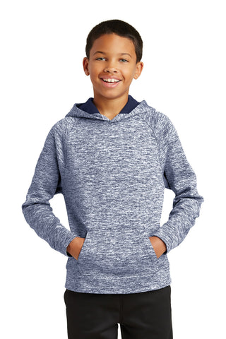 Sport-Tek Youth PosiCharge Electric Heather Fleece Hooded Pullover (True Navy Electric)