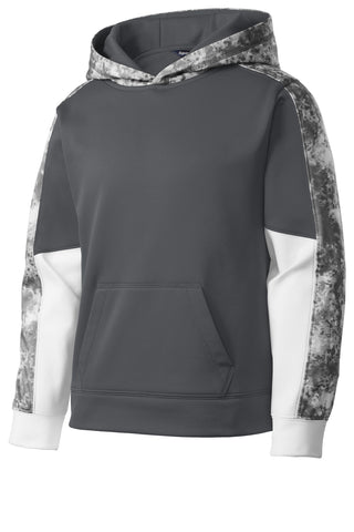 Sport-Tek Youth Sport-Wick Mineral Freeze Fleece Colorblock Hooded Pullover (Dark Smoke Grey/ Dark Smoke Grey)