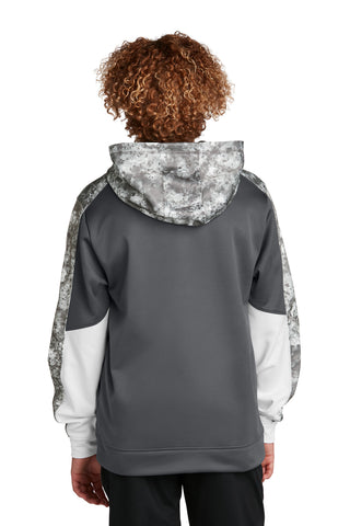 Sport-Tek Youth Sport-Wick Mineral Freeze Fleece Colorblock Hooded Pullover (Dark Smoke Grey/ Dark Smoke Grey)