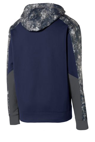 Sport-Tek Youth Sport-Wick Mineral Freeze Fleece Colorblock Hooded Pullover (True Navy/ Navy)