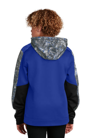 Sport-Tek Youth Sport-Wick Mineral Freeze Fleece Colorblock Hooded Pullover (True Royal/ True Royal)