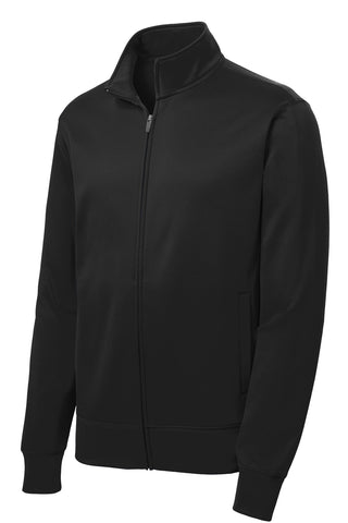 Sport-Tek Youth Sport-Wick Fleece Full-Zip Jacket (Black)