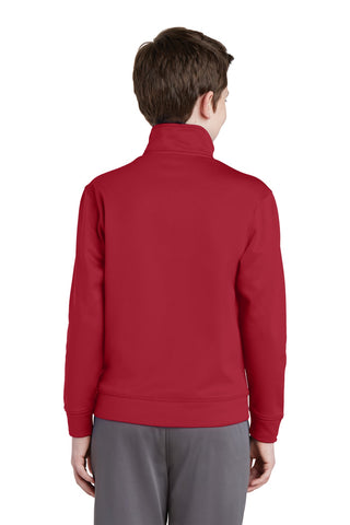 Sport-Tek Youth Sport-Wick Fleece Full-Zip Jacket (Deep Red)