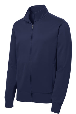 Sport-Tek Youth Sport-Wick Fleece Full-Zip Jacket (Navy)