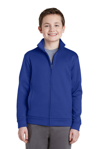 Sport-Tek Youth Sport-Wick Fleece Full-Zip Jacket (True Royal)