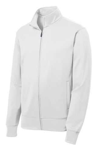 Sport-Tek Youth Sport-Wick Fleece Full-Zip Jacket (White)