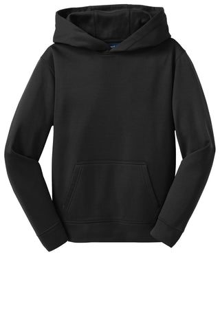 Sport-Tek Youth Sport-Wick Fleece Hooded Pullover (Black)