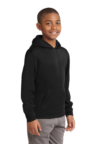 Sport-Tek Youth Sport-Wick Fleece Hooded Pullover (Black)