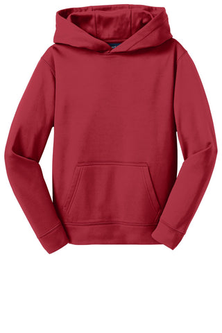 Sport-Tek Youth Sport-Wick Fleece Hooded Pullover (Deep Red)