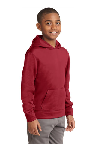 Sport-Tek Youth Sport-Wick Fleece Hooded Pullover (Deep Red)