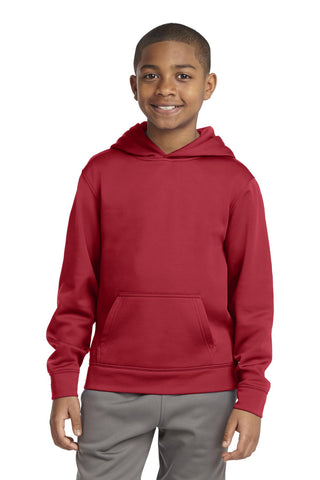 Sport-Tek Youth Sport-Wick Fleece Hooded Pullover (Deep Red)