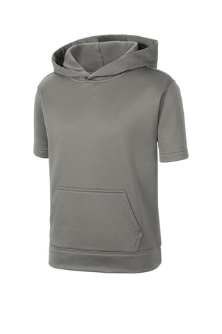 Sport-Tek Youth Sport-Wick Fleece Short Sleeve Hooded Pullover (Dark Smoke Grey)