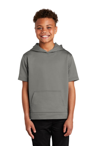 Sport-Tek Youth Sport-Wick Fleece Short Sleeve Hooded Pullover (Dark Smoke Grey)