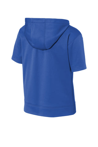 Sport-Tek Youth Sport-Wick Fleece Short Sleeve Hooded Pullover (True Royal)