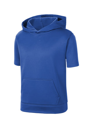 Sport-Tek Youth Sport-Wick Fleece Short Sleeve Hooded Pullover (True Royal)