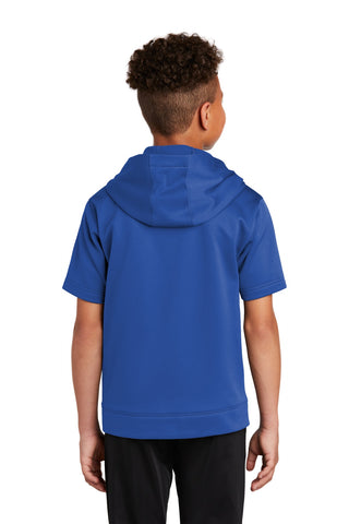 Sport-Tek Youth Sport-Wick Fleece Short Sleeve Hooded Pullover (True Royal)