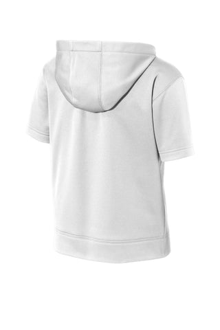 Sport-Tek Youth Sport-Wick Fleece Short Sleeve Hooded Pullover (White)