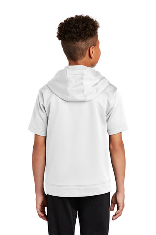 Sport-Tek Youth Sport-Wick Fleece Short Sleeve Hooded Pullover (White)