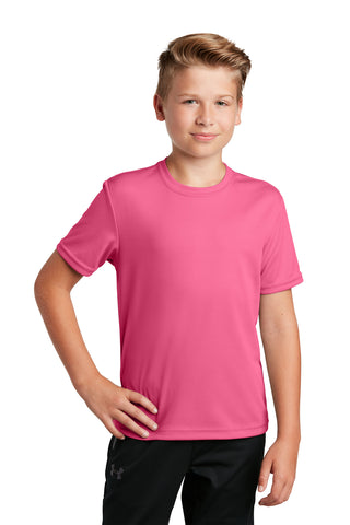 Sport-Tek Youth PosiCharge RacerMesh Tee (Bright Pink)