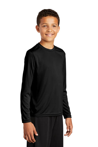 Sport-Tek Youth Long Sleeve PosiCharge Competitor Tee (Black)