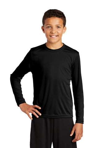 Sport-Tek Youth Long Sleeve PosiCharge Competitor Tee (Black)
