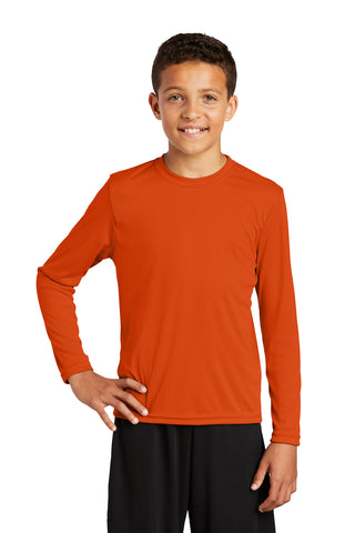 Sport-Tek Youth Long Sleeve PosiCharge Competitor Tee (Deep Orange)