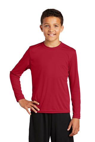 Sport-Tek Youth Long Sleeve PosiCharge Competitor Tee (Deep Red)