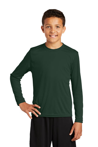 Sport-Tek Youth Long Sleeve PosiCharge Competitor Tee (Forest Green)