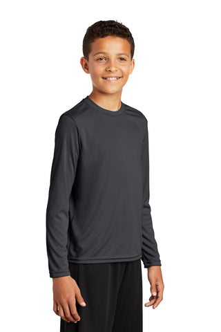 Sport-Tek Youth Long Sleeve PosiCharge Competitor Tee (Iron Grey)