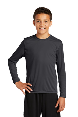 Sport-Tek Youth Long Sleeve PosiCharge Competitor Tee (Iron Grey)