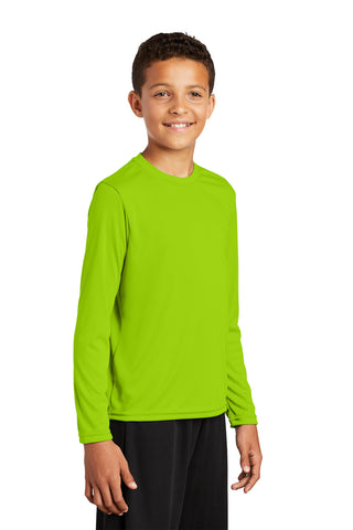 Sport-Tek Youth Long Sleeve PosiCharge Competitor Tee (Lime Shock)