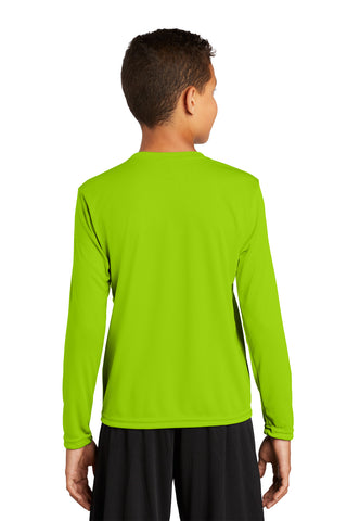 Sport-Tek Youth Long Sleeve PosiCharge Competitor Tee (Lime Shock)