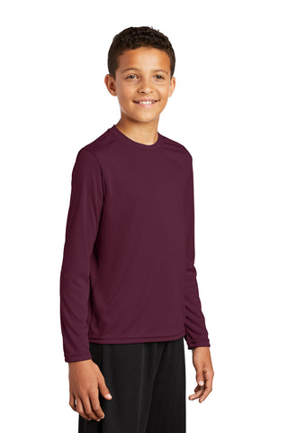 Sport-Tek Youth Long Sleeve PosiCharge Competitor Tee (Maroon)