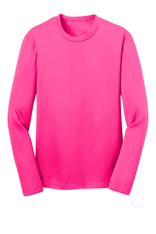 Sport-Tek Youth Long Sleeve PosiCharge Competitor Tee (Neon Pink)
