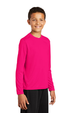 Sport-Tek Youth Long Sleeve PosiCharge Competitor Tee (Pink Raspberry)