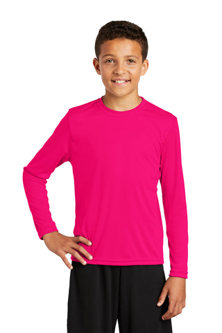 Sport-Tek Youth Long Sleeve PosiCharge Competitor Tee (Pink Raspberry)