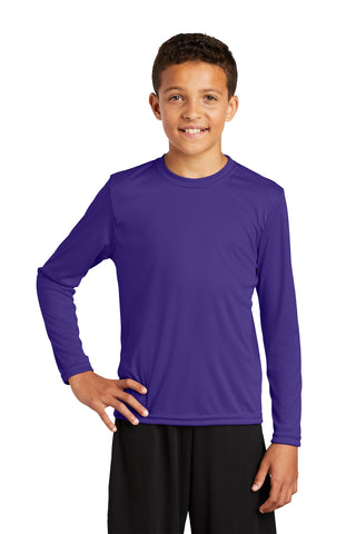 Sport-Tek Youth Long Sleeve PosiCharge Competitor Tee (Purple)