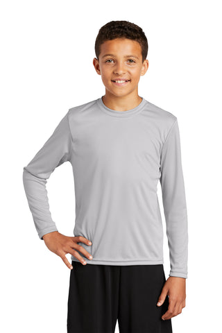 Sport-Tek Youth Long Sleeve PosiCharge Competitor Tee (Silver)