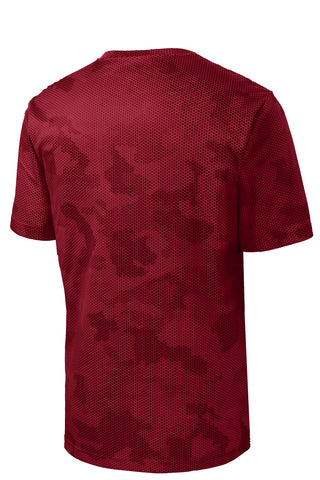 Sport-Tek Youth CamoHex Tee (Deep Red)