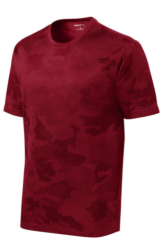 Sport-Tek Youth CamoHex Tee (Deep Red)