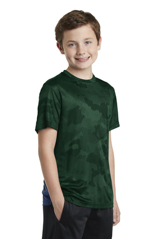 Sport-Tek Youth CamoHex Tee (Forest Green)