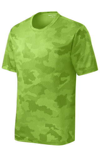 Sport-Tek Youth CamoHex Tee (Lime Shock)