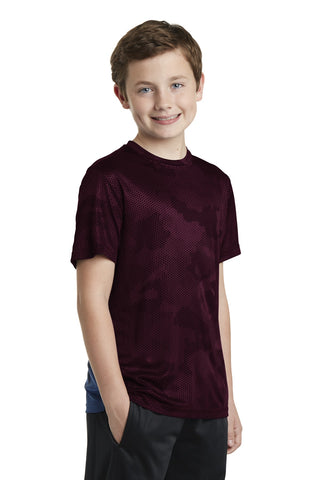 Sport-Tek Youth CamoHex Tee (Maroon)