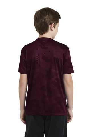 Sport-Tek Youth CamoHex Tee (Maroon)