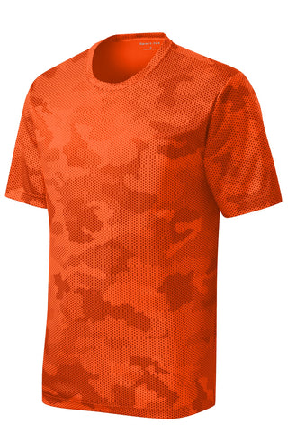 Sport-Tek Youth CamoHex Tee (Neon Orange)