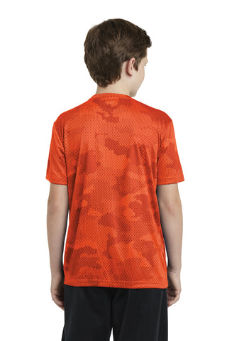 Sport-Tek Youth CamoHex Tee (Neon Orange)